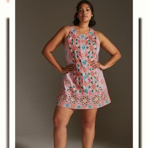 Anthropologie Embroidered & Appliqued Shift Dress Size /24W